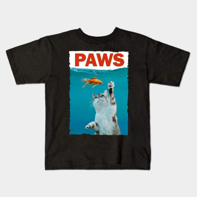 Cat Paws vintage poster claws old movie Kids T-Shirt by Vintage Fandom